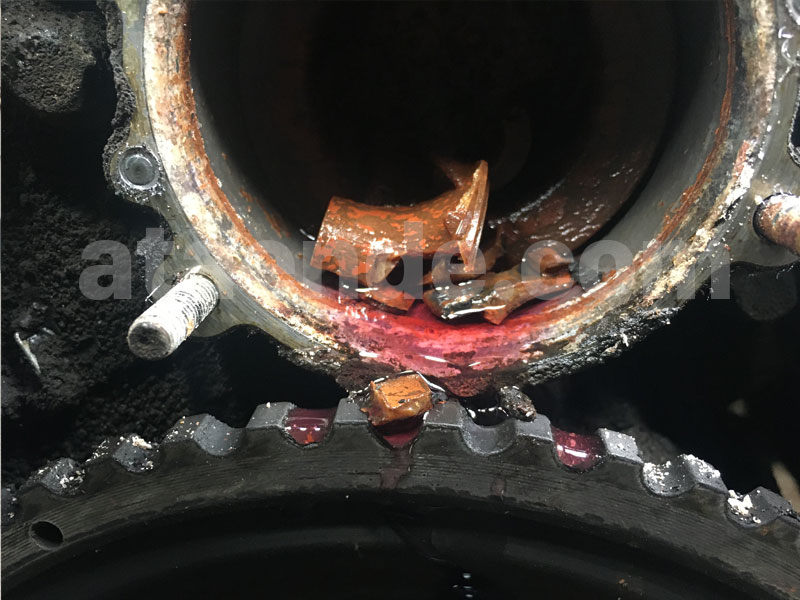 Broken water pump impeller